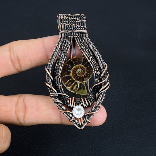 Brown Ammonite Gemstone Pendant
