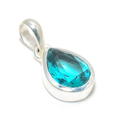 Blue Topaz Sterling Silver Pendant
