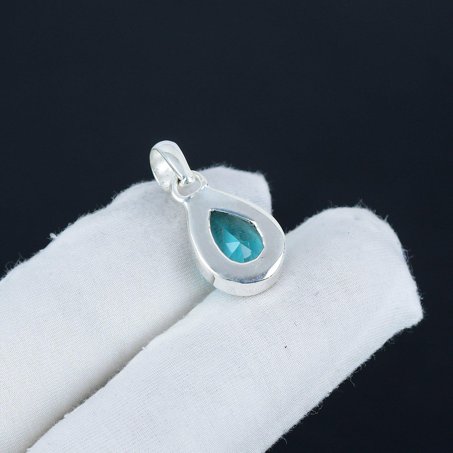 Blue Topaz Sterling Silver Pendant
