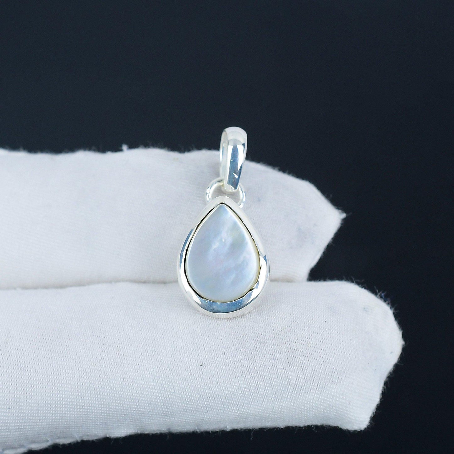 White Mother of Pearl Gemstone Pendant