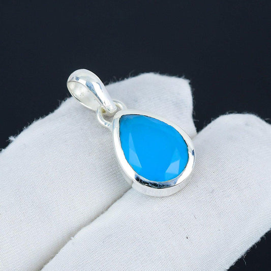Blue Chalcedony Gemstone Pendant