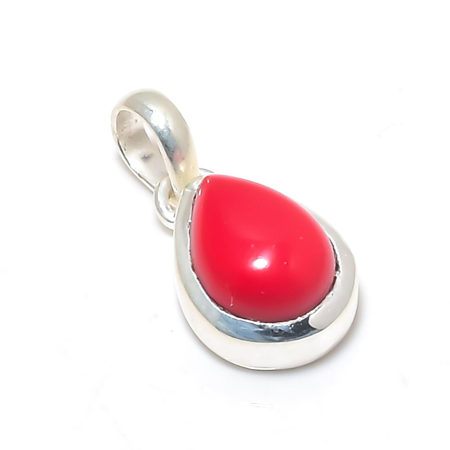 Red Coral Gemstone Pendant