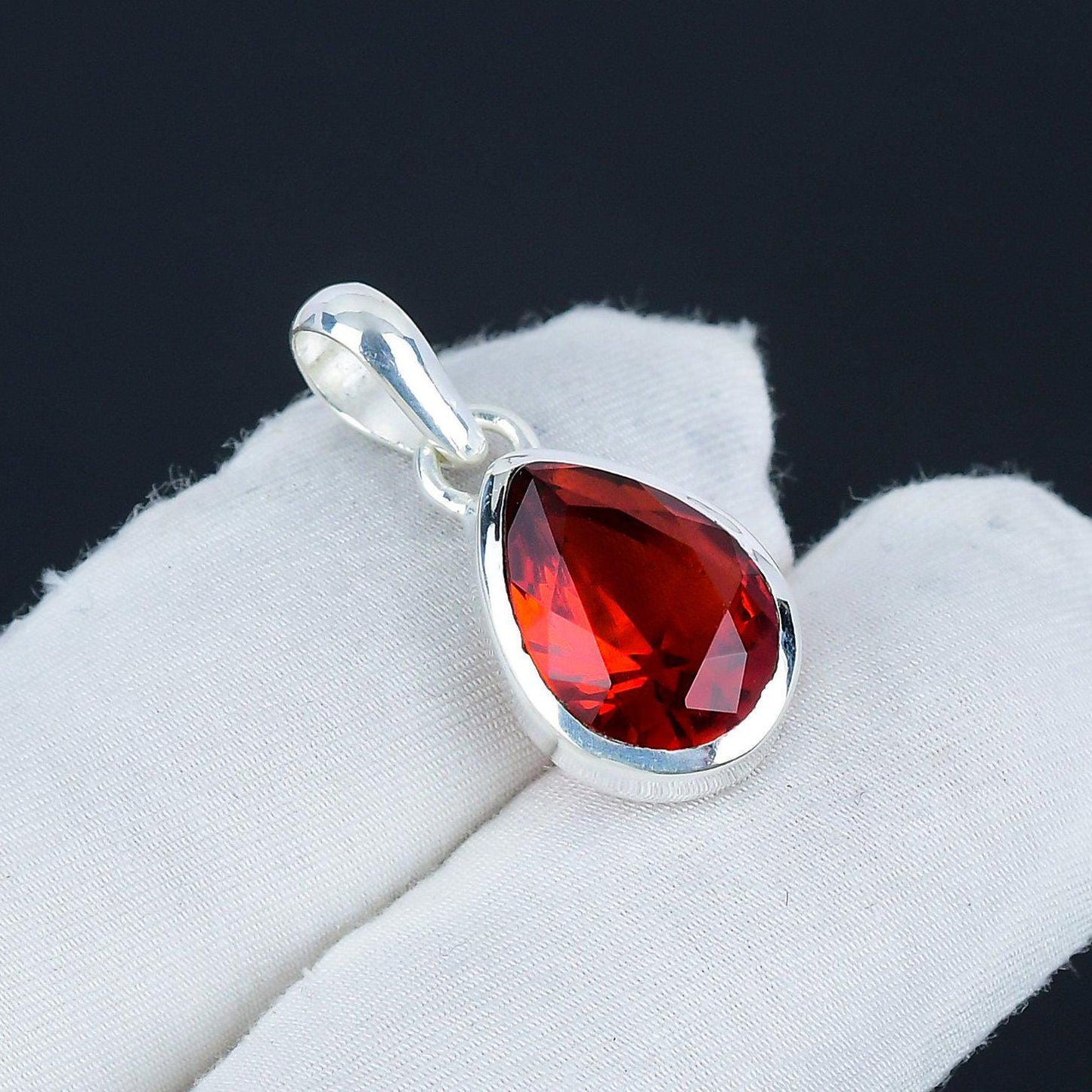 Red Garnet Gemstone Pendant