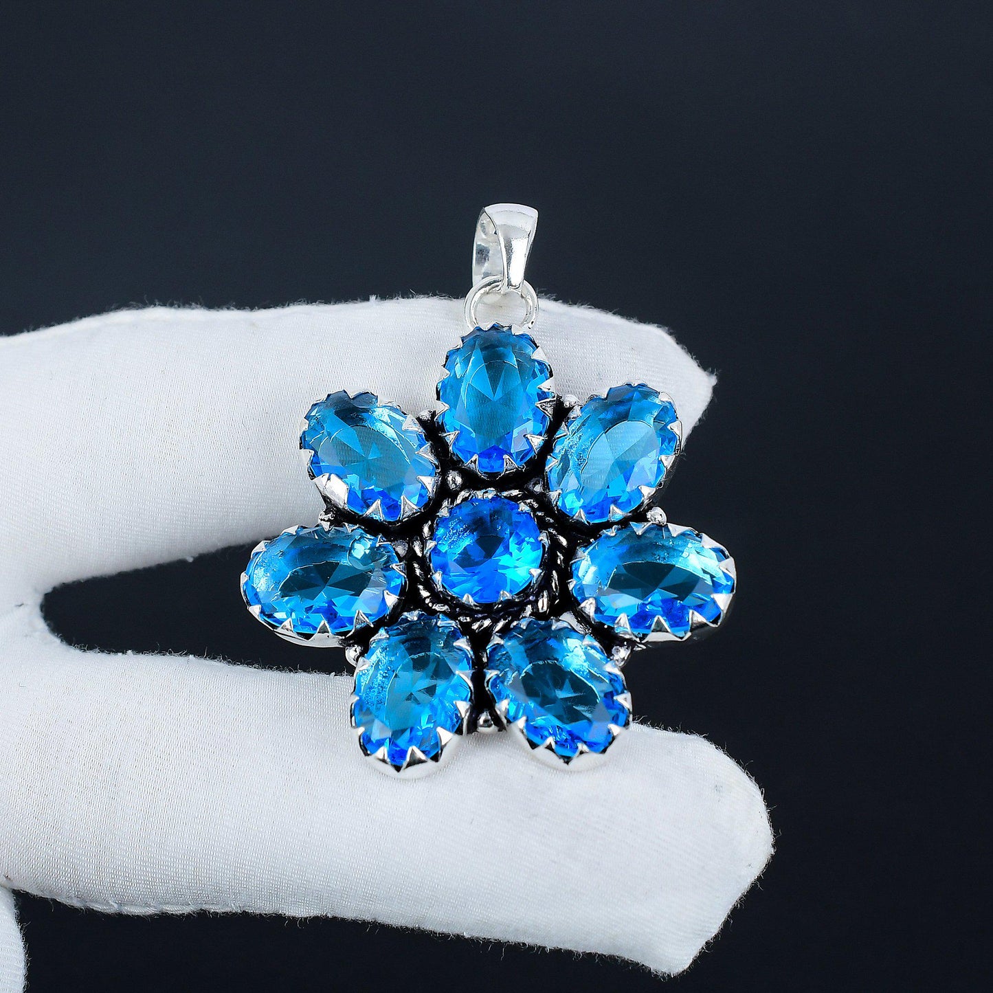 Blue Topaz Gemstone Pendant