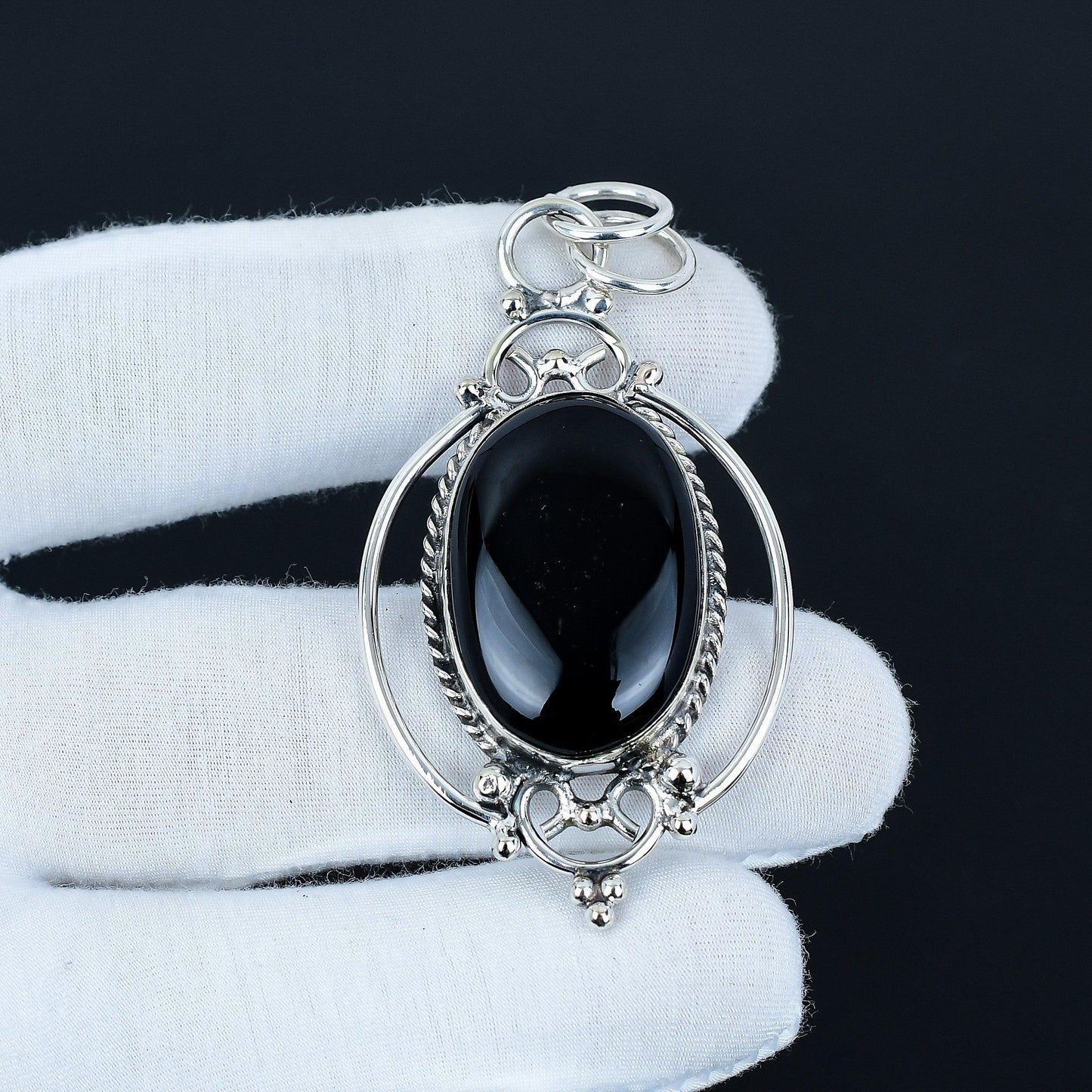 Black Onyx Gemstone Pendant