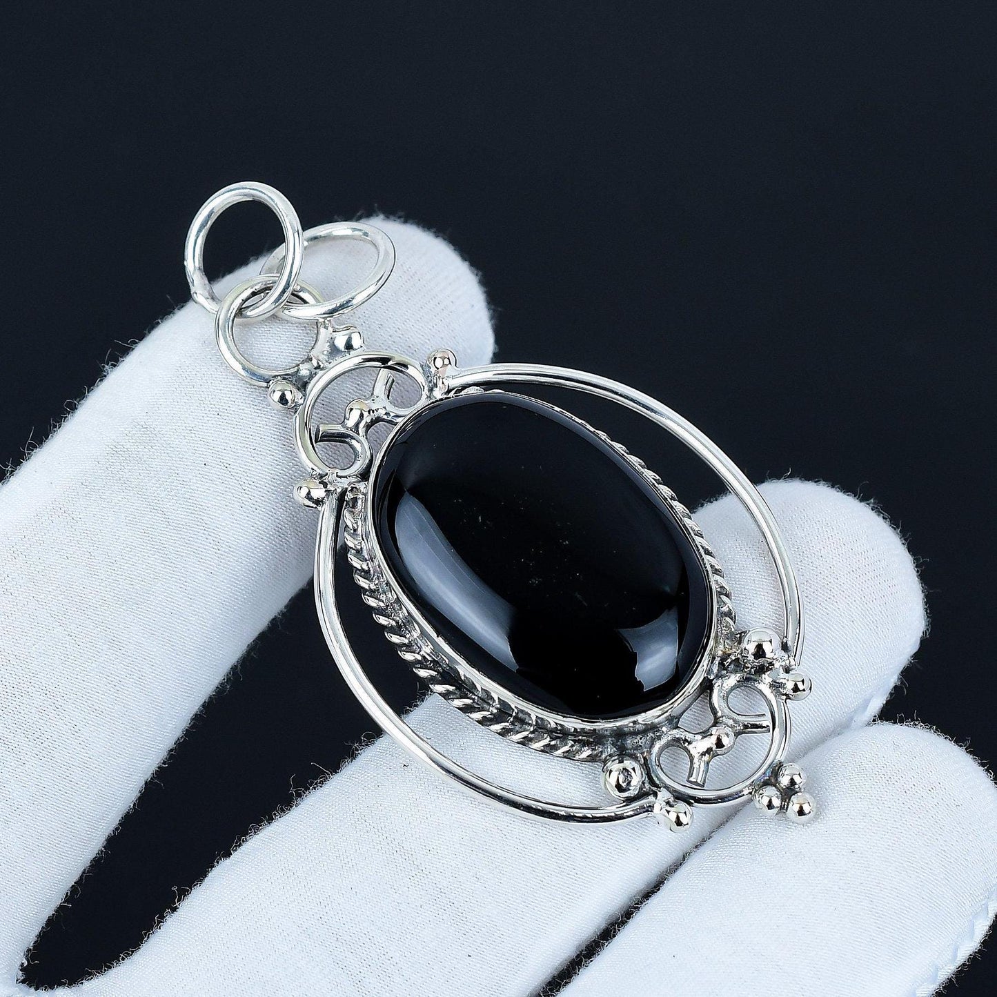 Black Onyx Gemstone Pendant