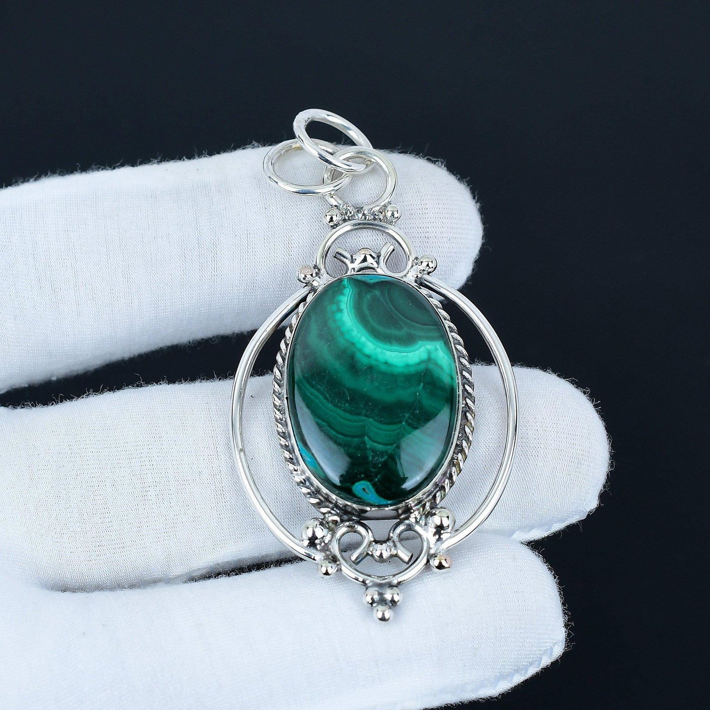 Green Malachite Gemstone Pendant