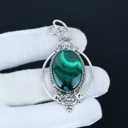 Green Malachite Gemstone Pendant