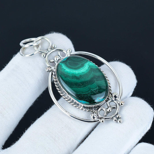 Green Malachite Gemstone Pendant