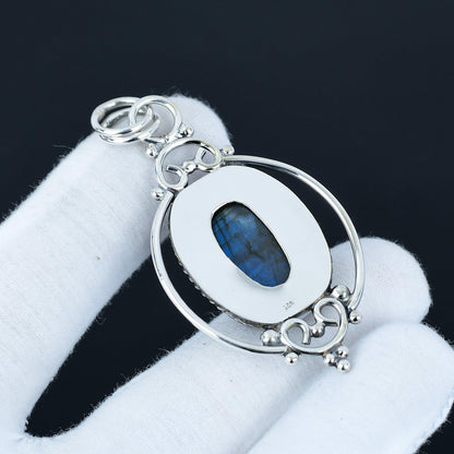 Blue Labradorite Gemstone Pendant