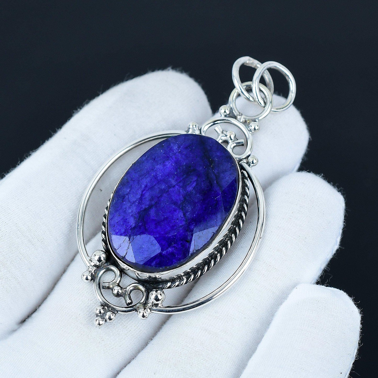 Blue Sapphire Gemstone Pendant