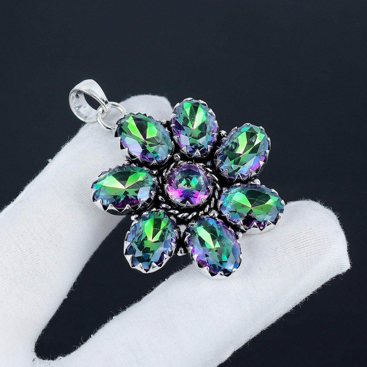 Rainbow Mystic Topaz Gemstone Pendant