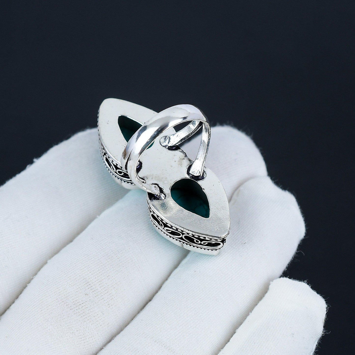 Teardrop Turquoise Gemstone Ring
