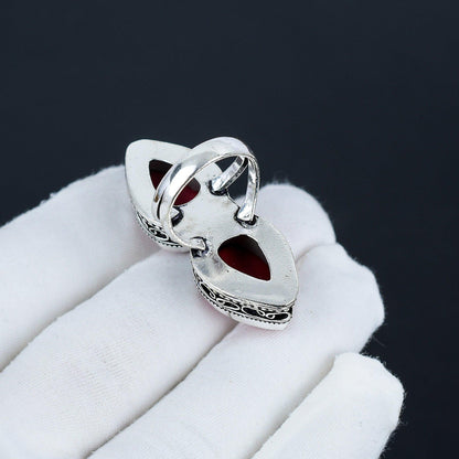 Red Coral Gemstone Ring