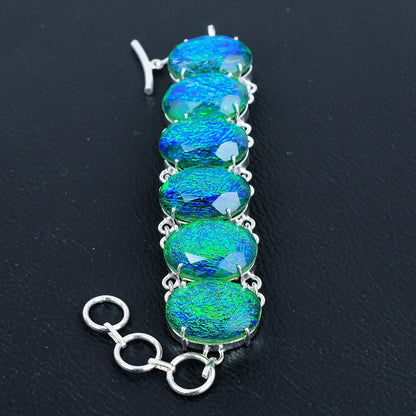 Blue Green Australian Triplet Opal Gemstone Bracelet