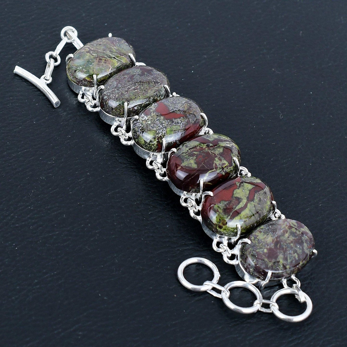 Green-Red Dragonblood Gemstone Bracelet