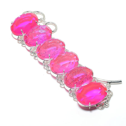 Pink Triplet Opal Gemstone Bracelet