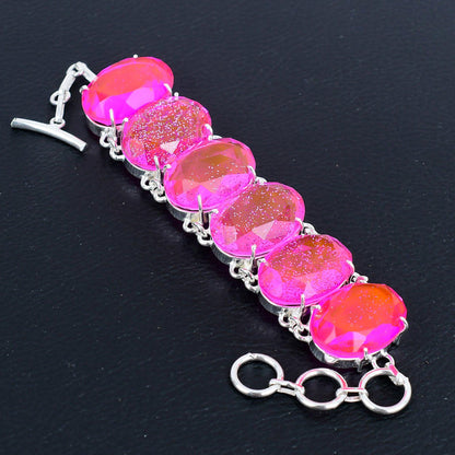 Pink Triplet Opal Gemstone Bracelet