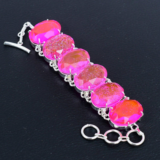 Pink Triplet Opal Gemstone Bracelet
