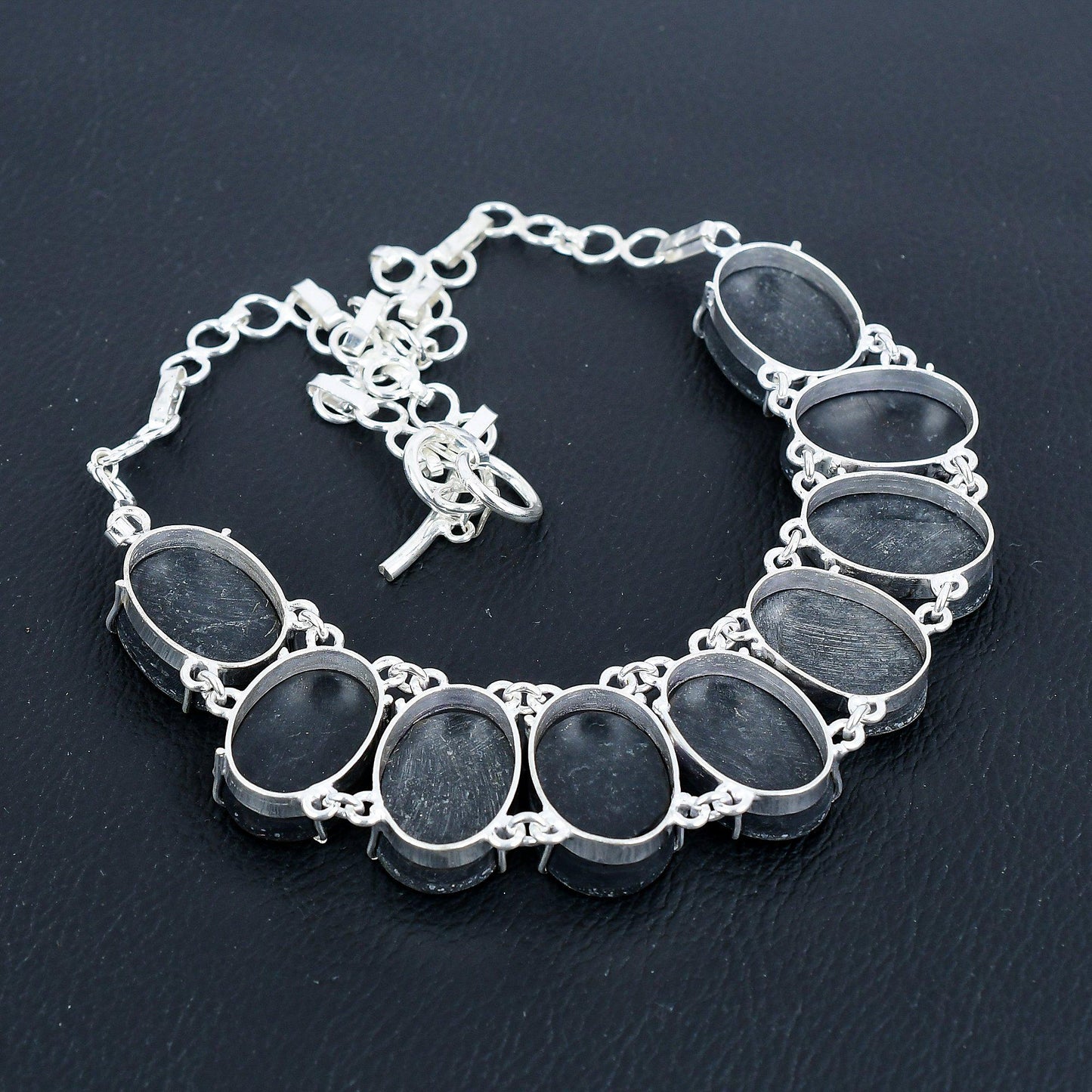 Blue-Green Abalone Shell Silver Necklace