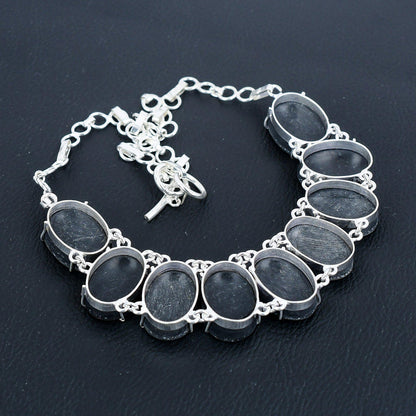 Blue-Green Abalone Shell Silver Necklace