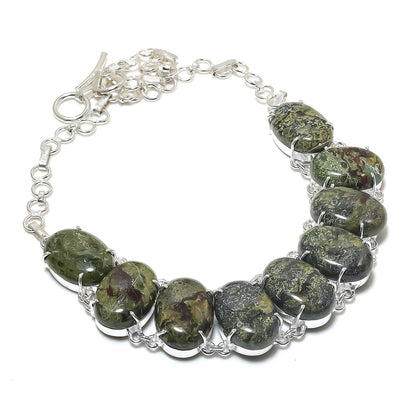 Green & Red Dragonblood Gemstone Necklace