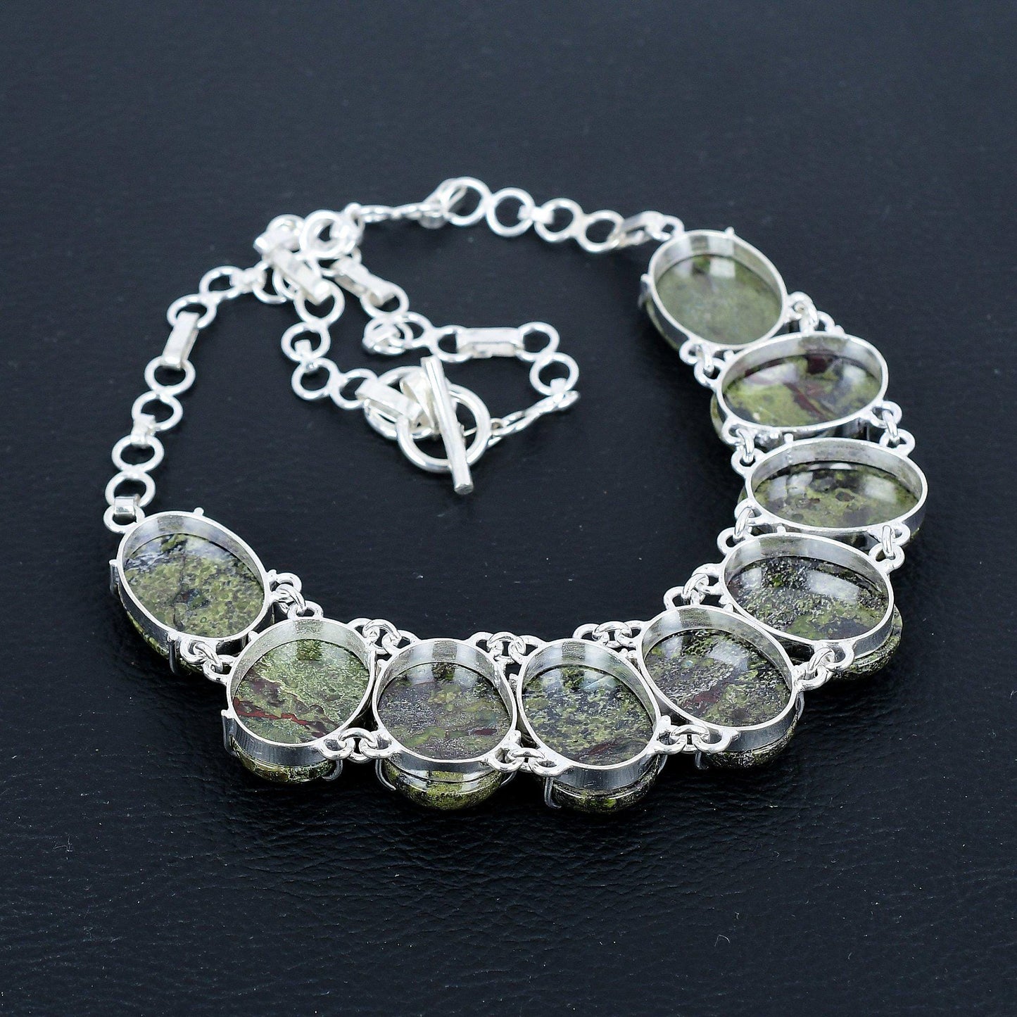 Green & Red Dragonblood Gemstone Necklace