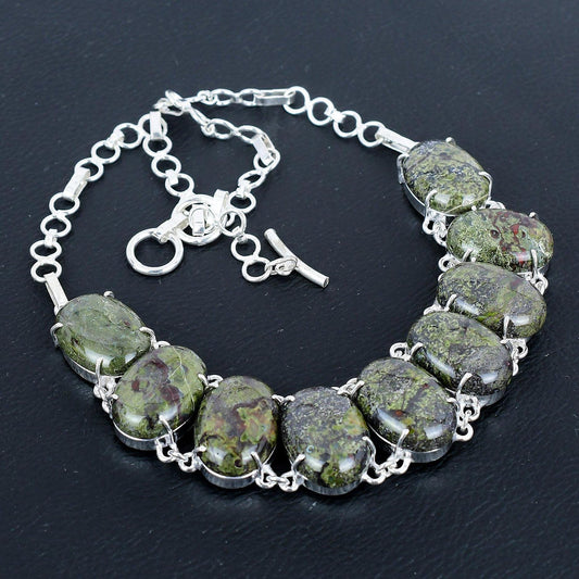 Green & Red Dragonblood Gemstone Necklace