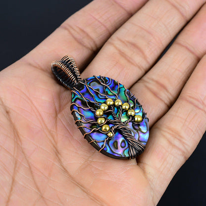 Rainbow Abalone Gemstone Pendant