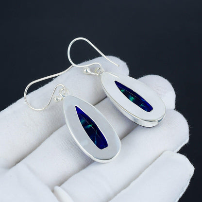Blue Opal Gemstone Earrings