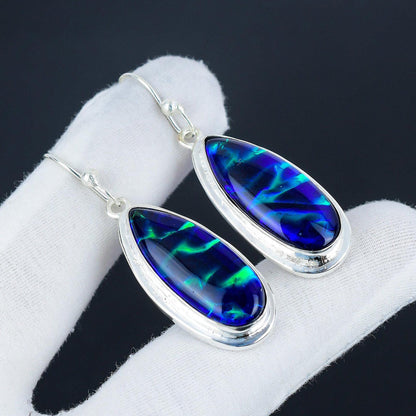 Blue Opal Gemstone Earrings