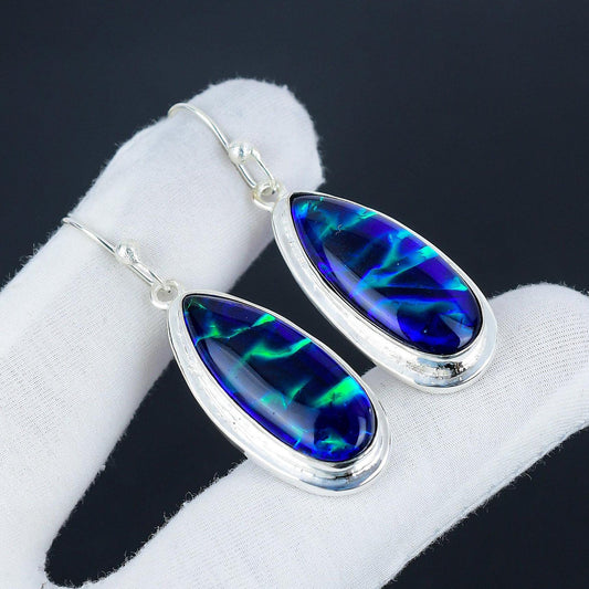 Blue Opal Gemstone Earrings