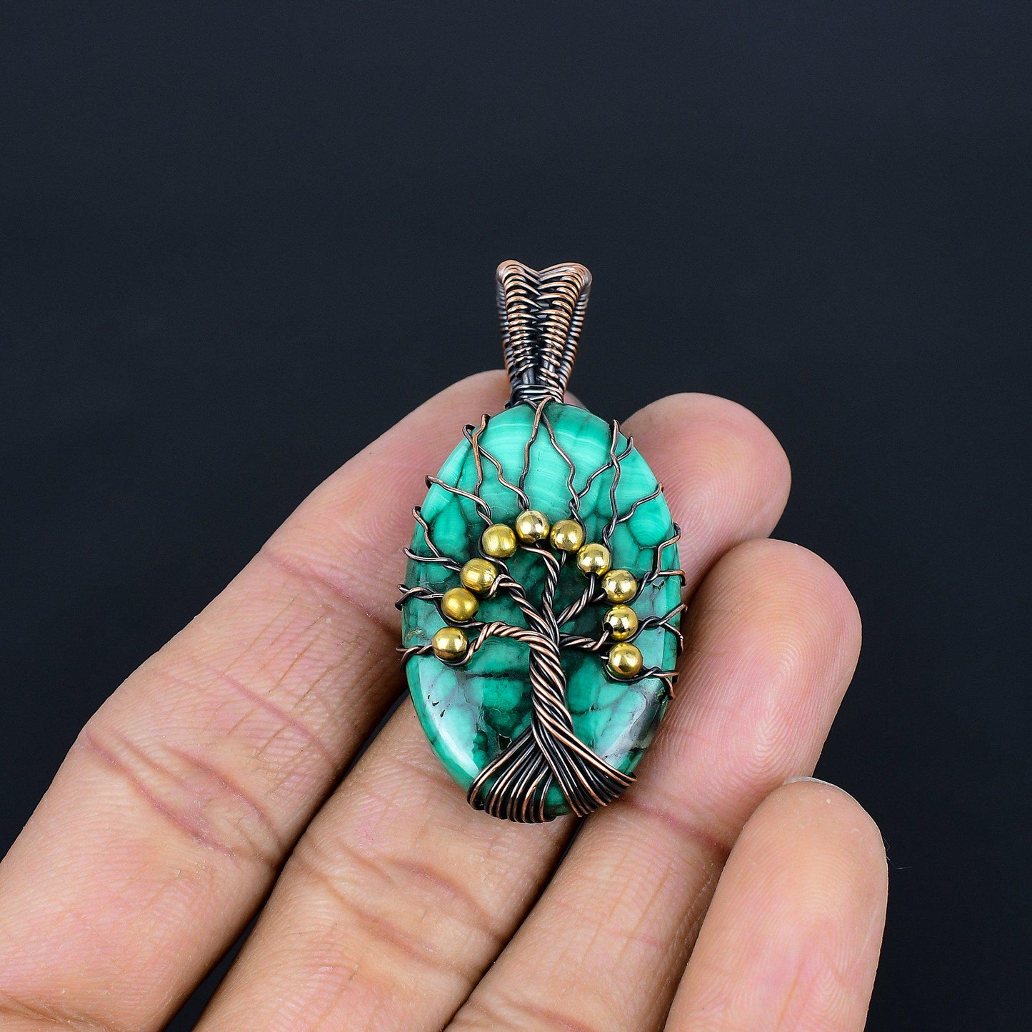 Green Malachite Gemstone Pendant