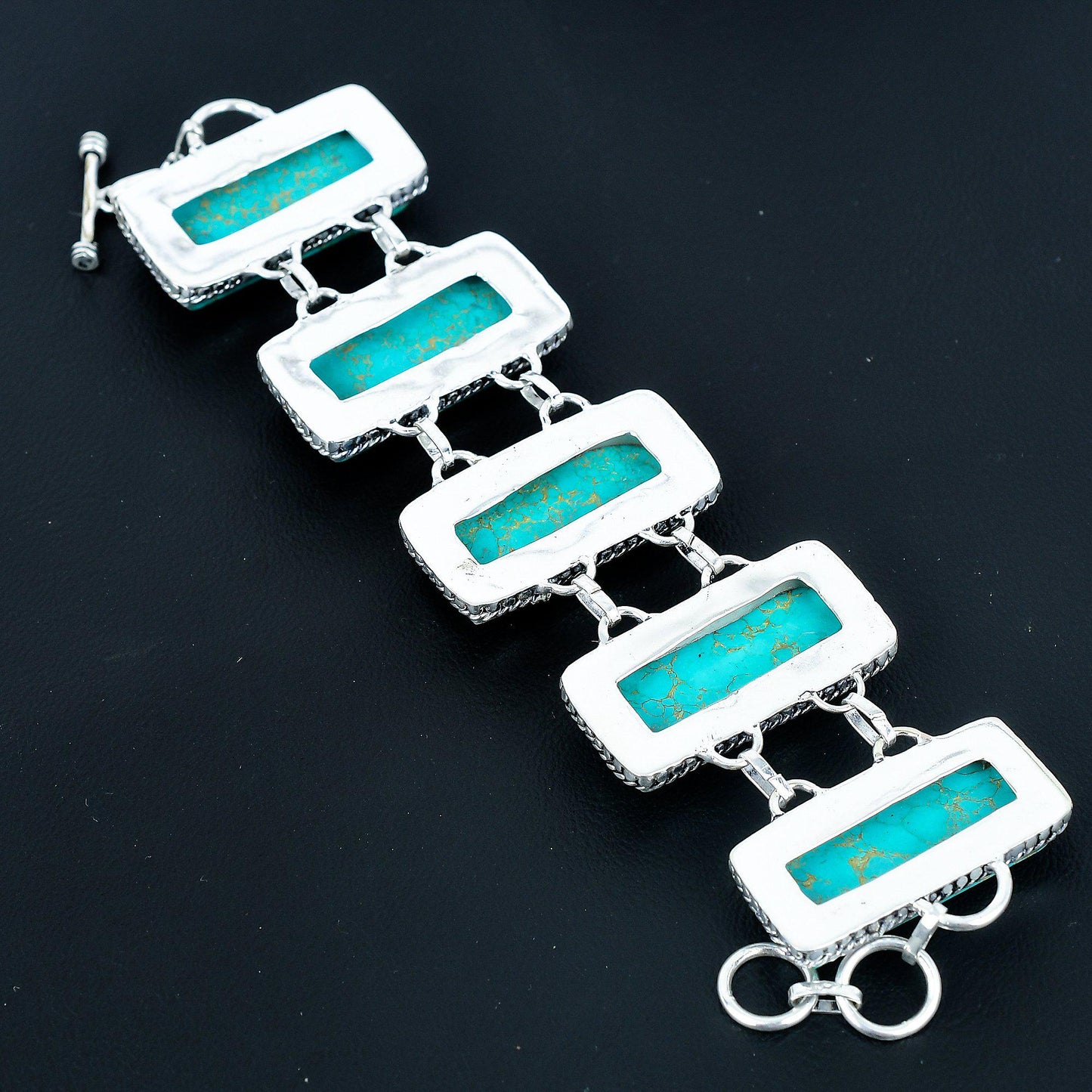 Blue Turquoise Gemstone Bracelet