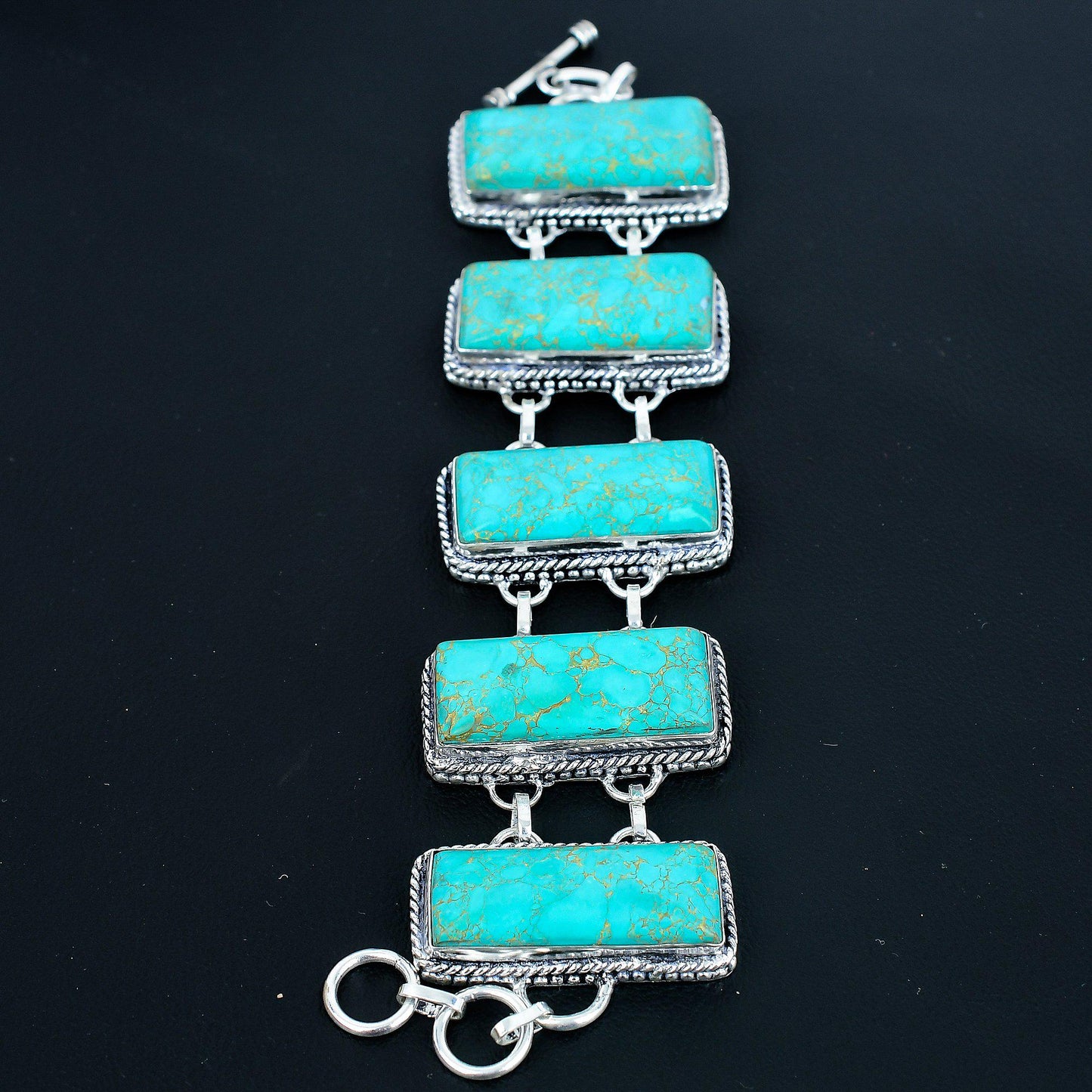 Blue Turquoise Gemstone Bracelet