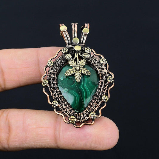 Green Malachite Gemstone Pendant