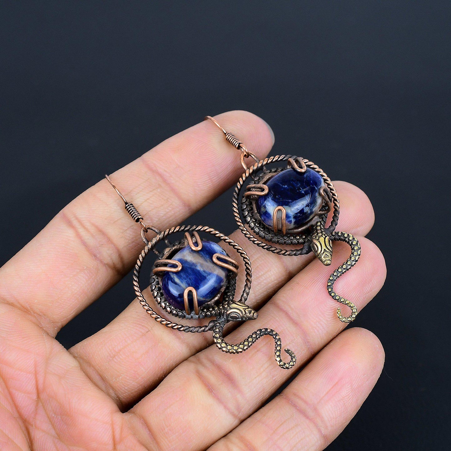 Blue Sodalite Gemstone Earrings
