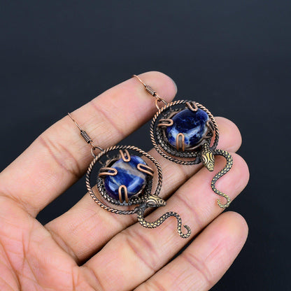 Blue Sodalite Gemstone Earrings