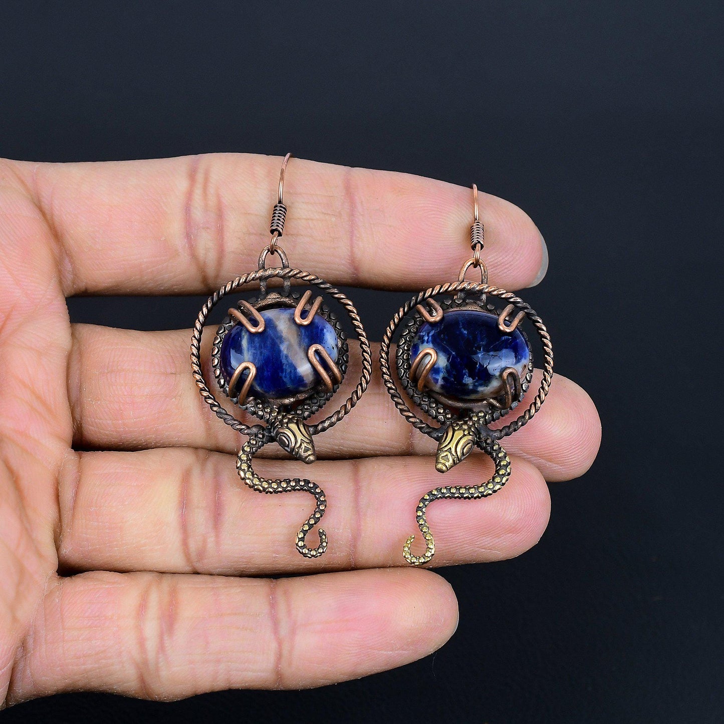 Blue Sodalite Gemstone Earrings