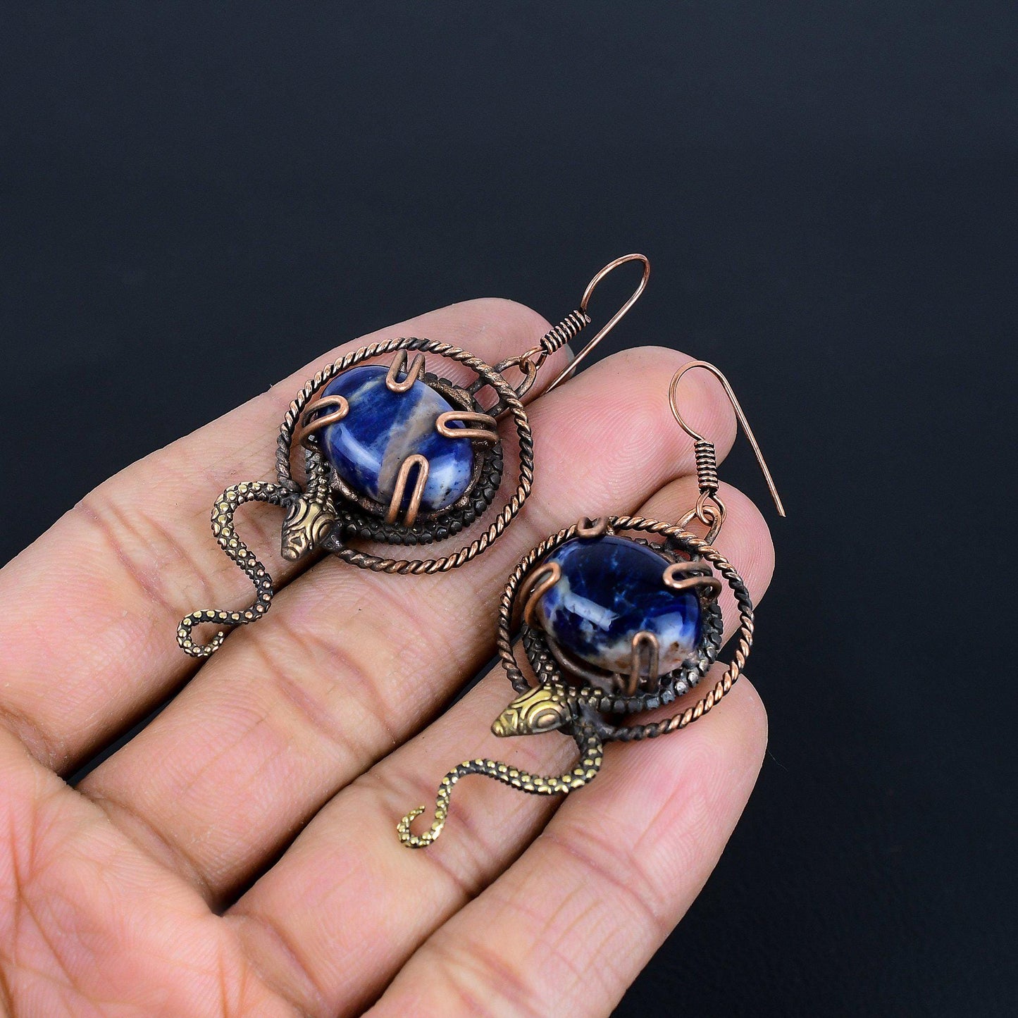 Blue Sodalite Gemstone Earrings