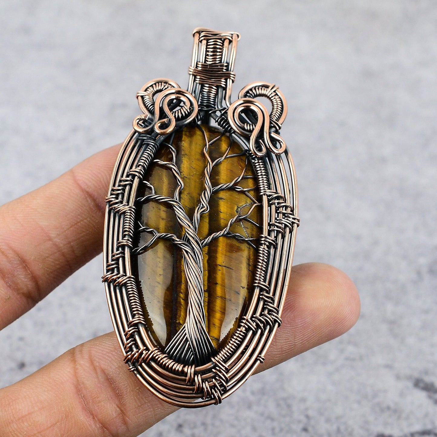 Golden Brown Tiger Eye Gemstone Pendant