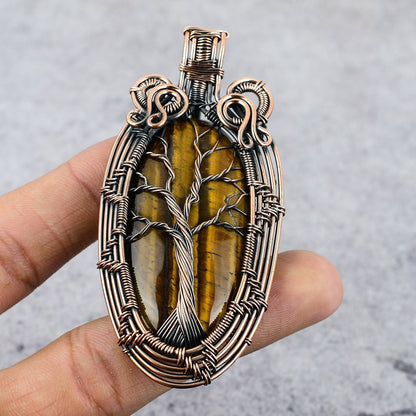 Golden Brown Tiger Eye Gemstone Pendant