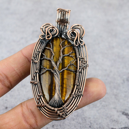 Golden Brown Tiger Eye Gemstone Pendant