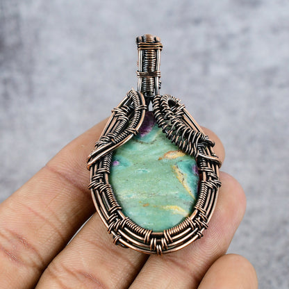 Ruby in Fuchsite Green Gemstone Pendant