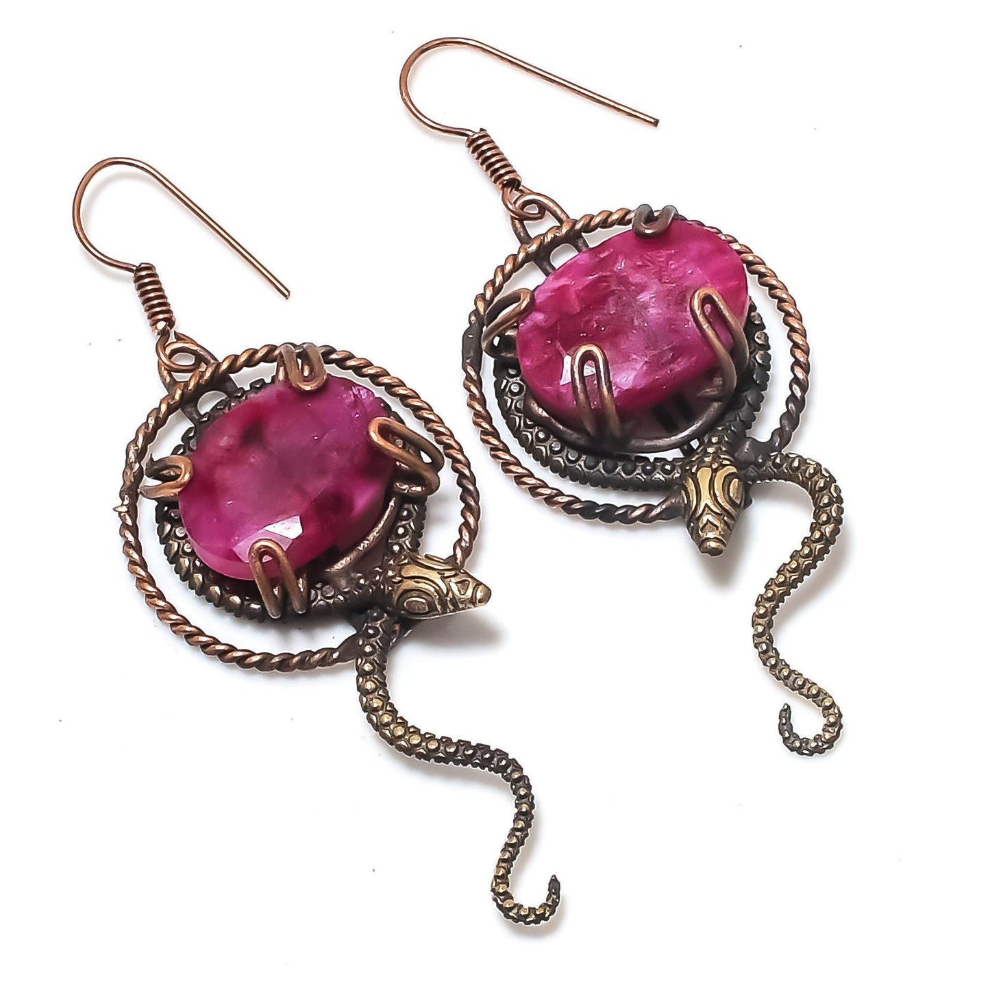 Red Ruby Gemstone Earrings