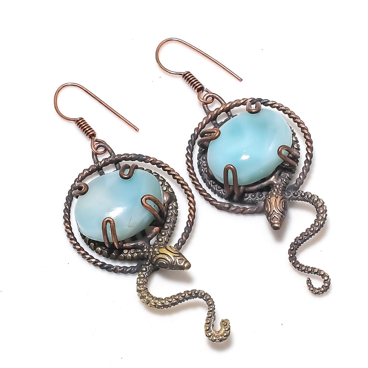 Blue Larimar Gemstone Earrings