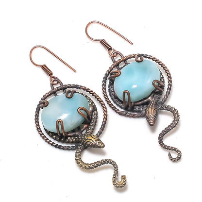 Blue Larimar Gemstone Earrings