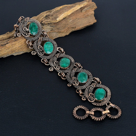 Green Emerald Gemstone Bracelet