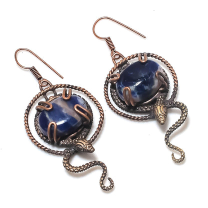 Blue Sodalite Gemstone Earrings