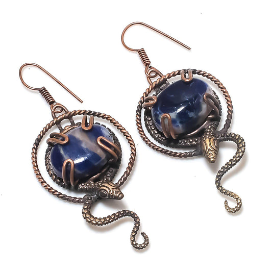 Blue Sodalite Gemstone Earrings